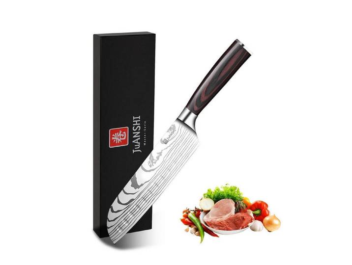 LuxusKollektion Santokumesser Santoku Messer 18cm Edelstahl Pakkaholzgriff
