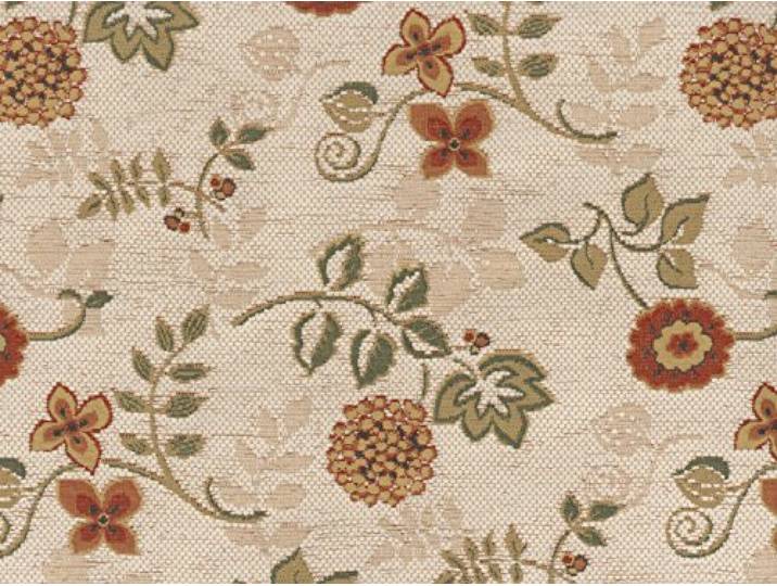 Landhaus Möbelstoff Ellmau Farbe 11 (beige, hellbraun) mit biologischem Fleckschutz - modernes Chenille-Flachgewebe (gemustert, floral, Blumen) Polsterstoff, Stoff, Bezugsstoff, Eckbank, Couch, Sessel, Hussen, Kissen