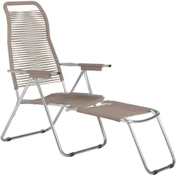 Gartensessel Spaghetti aus Aluminium von Fiam, Retro Chic, verstellbar, taupe, wetterfest