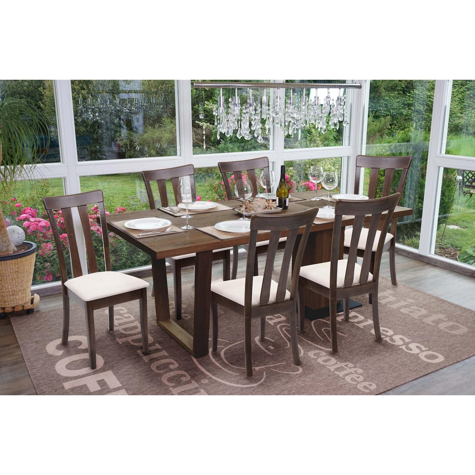 6er-Set Esszimmerstuhl MCW-G46, Küchenstuhl Stuhl, Stoff/Textil Massiv-Holz ~ dunkles Gestell, beige