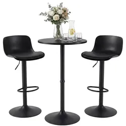 2er Bartisch Set Velor Kunstleder
