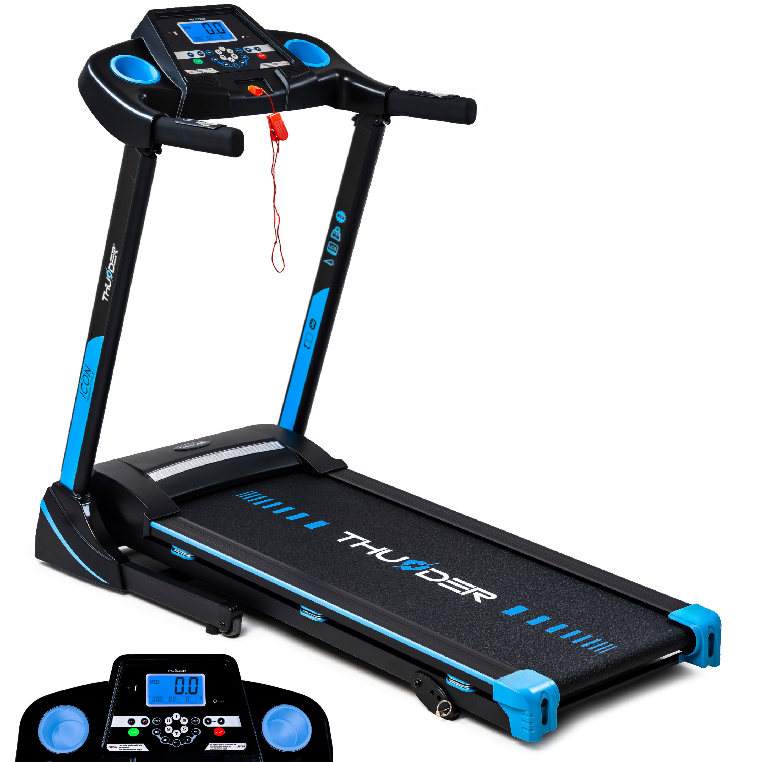 Laufband Thunder ICON BLUE 115x42cm 17km/h FitShow klappbar Bluetooth