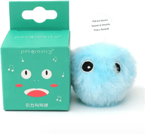 Inspire Essentials Smart Plush Catnip Squeak Ball Interactive Toy For Cats blue