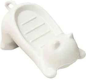 Inspired Living WhimsyDrain Cat & Turtle Self draining Soap Tray Cute Plastic Soap Box For Bathroom & Kitchen white