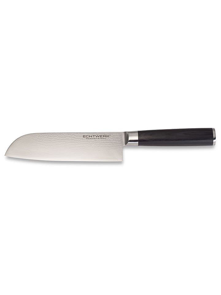 Echtwerk Damast-Santokumesser in Schwarz/ Silber - onesize
