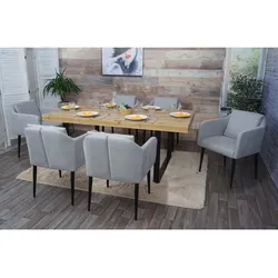 6er-Set Esszimmerstuhl MCW-H93, Küchenstuhl Lehnstuhl Stuhl ~ Stoff/Textil hellgrau