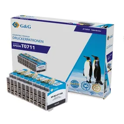 10 G&G Druckerpatronen -Kombipack SCHWARZ + COLOR- kompatibel mit Epson T071