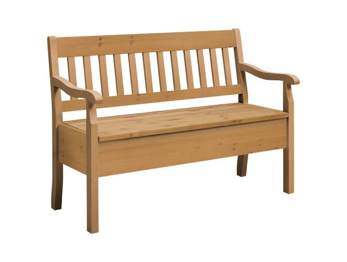 Boxxx Sitzbank, Laugenfarbig, Holz, Kiefer, massiv, 2-Sitzer, 130x93x58 cm, Truhe im Sitz, Holzmöbel, Sitzgelegenheiten Holz, Holzbänke