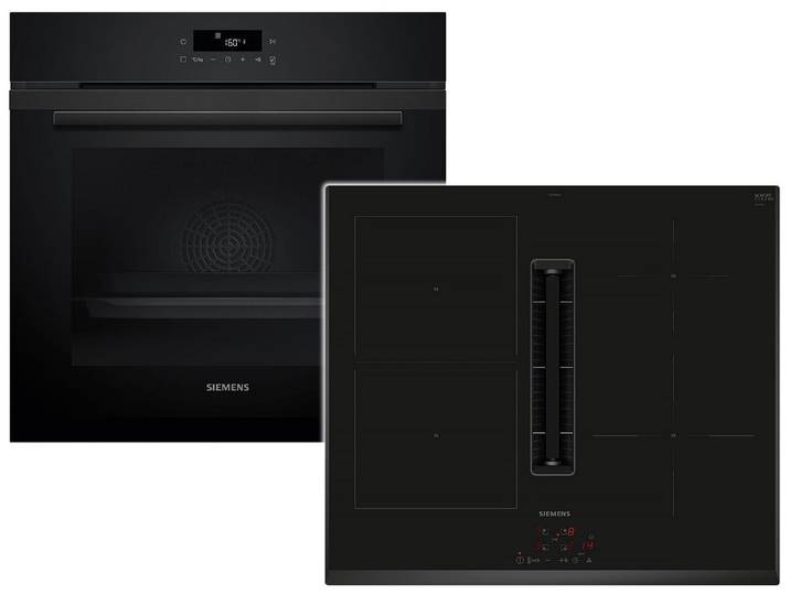 SIEMENS Backofen-Set, mit Teleskopauszug nachrüstbar, Pyrolyse-Selbstreinigung, Powerboost-Funktion, Timer