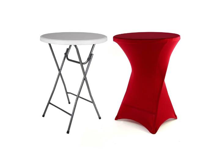 Gartentisch VCM Partytisch rund klappbar , rot, B:80cm T:80cm, Tische, Gartentisch