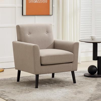 Garvee Mid-Century Accent Chair, Chenille Upholstered Living Room Chair with Thicker Seat Cushion and Solid Wood Legs