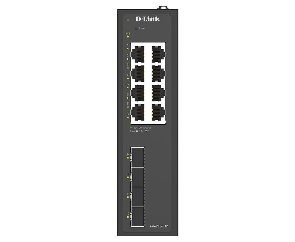 D-Link DIS-210G-12 12-Port Industrial Smart Managed Switch