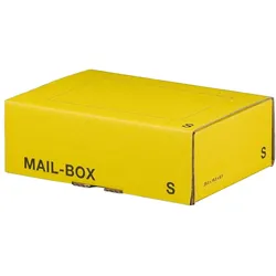 VEPATIM 20x Versandkarton 249x175x79mm MAILBOX S mit Steckverschluss wiederverschließbar gelb