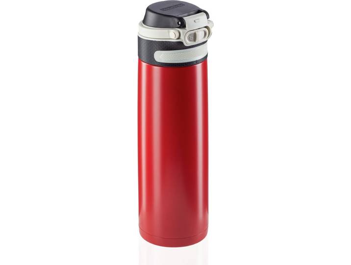 Leifheit thermosbeker Flip - 600 ml - RVS - rood
