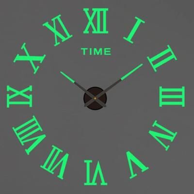 Uplift Essentials Modern DIY Large Wall Clock 3D Acrylic Mirror Sticker Clock & Quartz Movement For Fashionable Living Room Home Decor style 9 2d Accent 16 In (40cm)