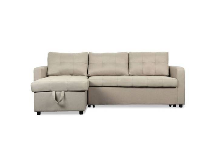 MOSAIKASA Canapé d'angle convertible Toledo Tissu Beige