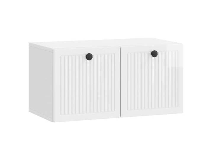 hliofuir Wandboard TV Lowboard Hängend Hochglanz Weiß 59,5x31x30 cm Kompaktes Schwebendes Hängeboard für Schlafzimmer und Wohnraum, bietet Platz für Receiver und Fernbedienung.