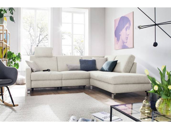 3C Candy Ecksofa Mainau modern und elegant, mit gutem Sitzkomfort, L-Form, wahlweise mit elektrischer Relaxfunktion, Federkern