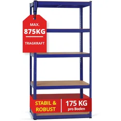 Stagecaptain Heavyrack Lagerregal Holzböden Blau, max. 875 kg