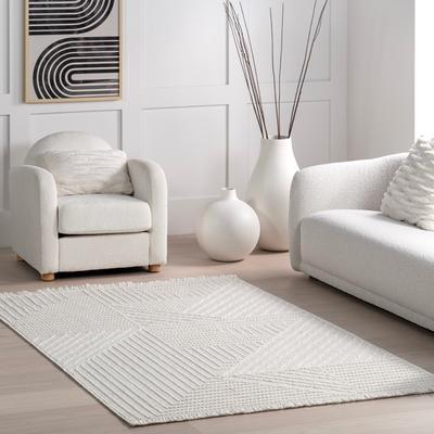 Nuloom Makena Modern Geometric High-Low Area Rug