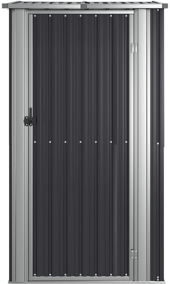 WFX Utility Eas Garden Shed Galvanised Steel Storage Shed Tool Organiser Anthracite 118.5cm W X 97cm D X 209.5cm H