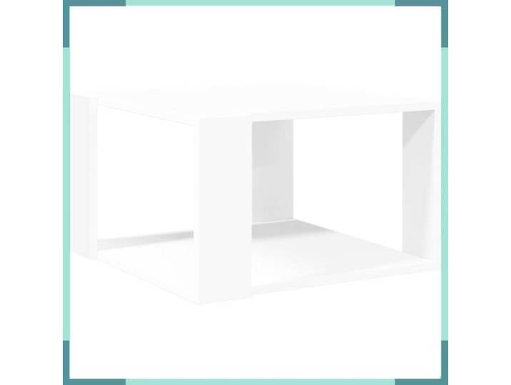 FHE Table basse blanche - Bois d'ingénierie - Rangement - Intérieur - Blanc - 51 5x51 5x30 cm