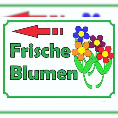 HB-Druck Verkaufsschild Schild Blumen links A6 (105x148mm)