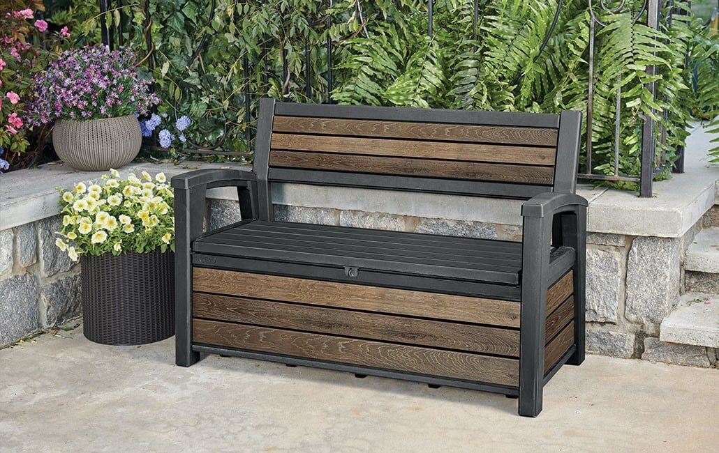 Keter Gartenbank inkl. Aufbewahrung Hudson 227 L