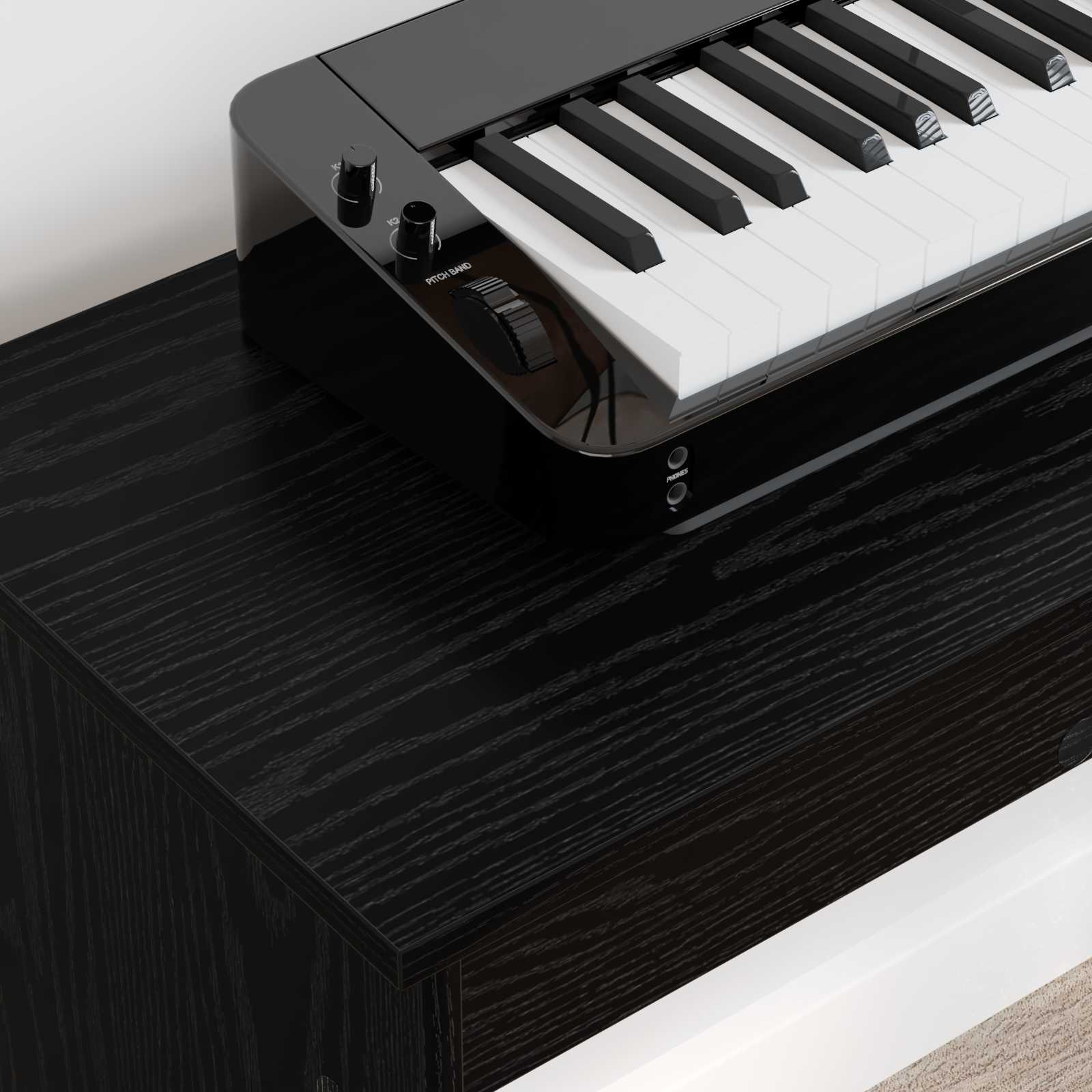 vidaXL Stand de clavier Chêne noir 100 x 32 x 64 cm Bois d'ingénierie