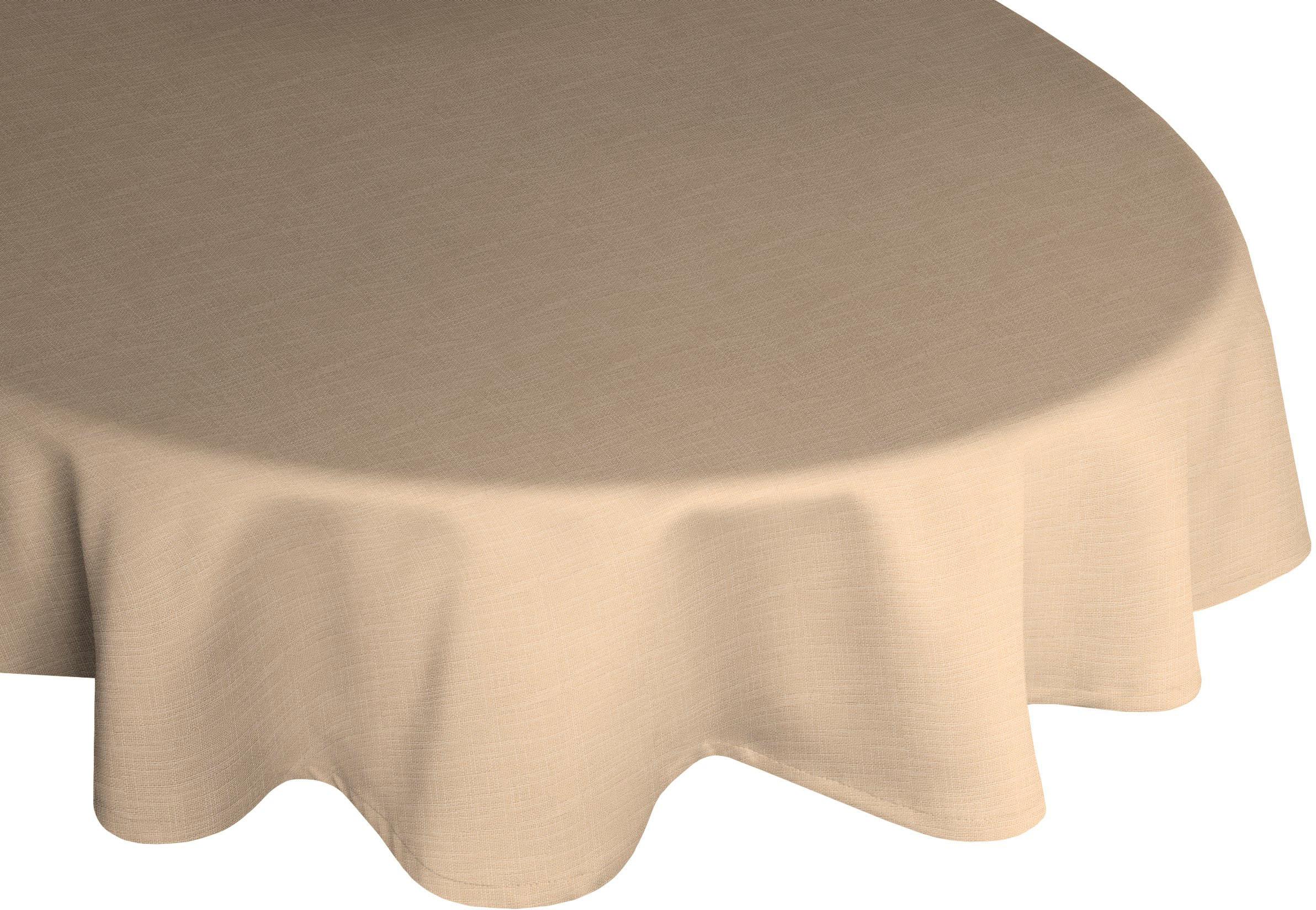 Tischdecke WIRTH "WIESSEE" Gr. 1, beige (natur), B:160cm L:220cm, Baumwolle, Leinen, Modal, Tischdecken, Tischdecke, oval natur B/L: 160cm x 220cm, 1 Stk., oval