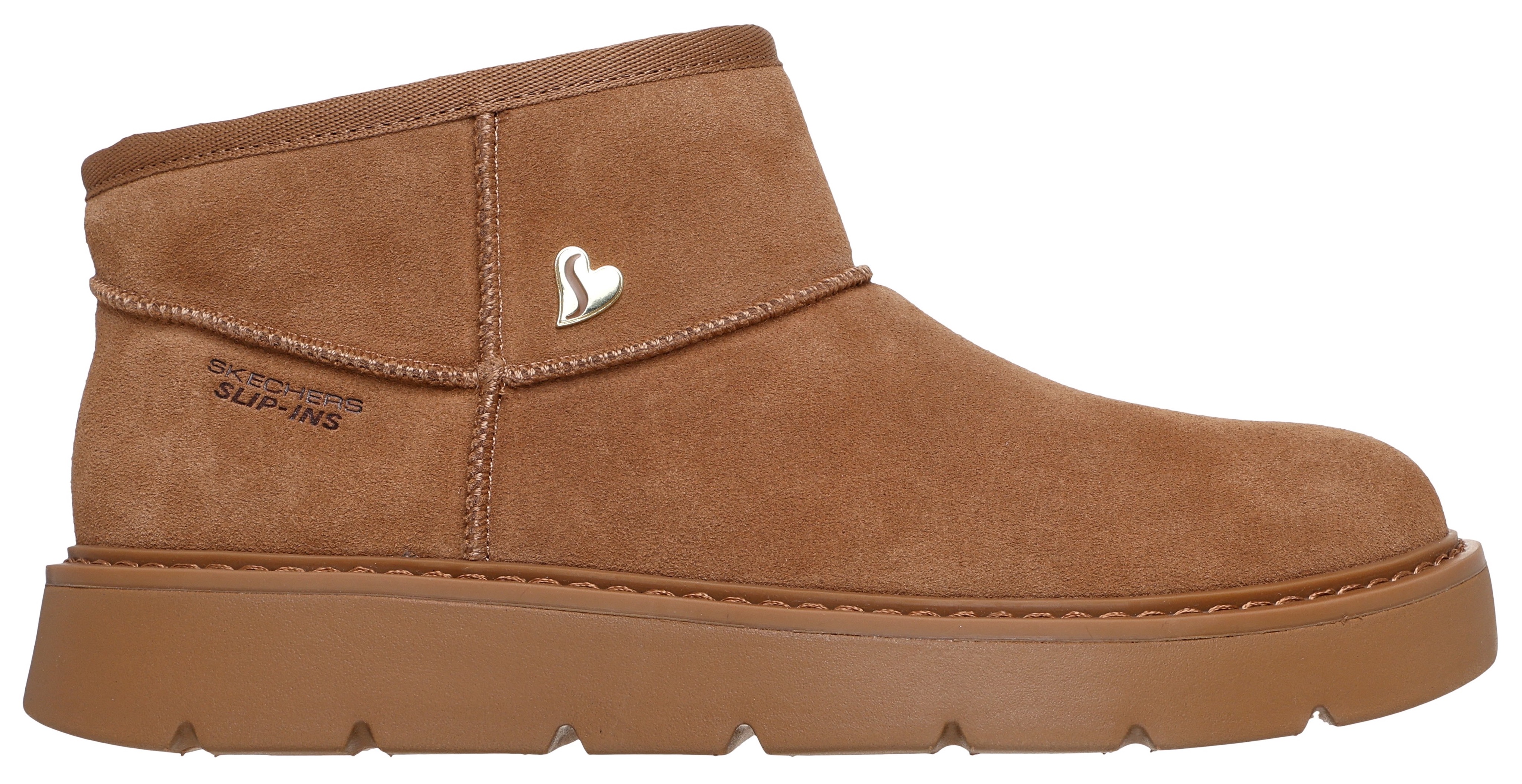 Skechers "KEEPSAKES COZY-COZY MINI" Snowboots, Schlupfstiefel mit Plateausohle braun 40, Warmfutter