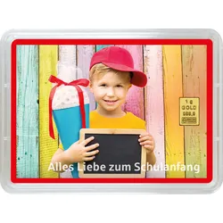 Goldbarren 1g "Schulanfang Junge" (Motivbox)