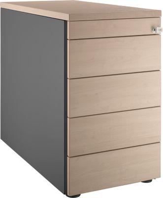 Schäfer Shop Genius Standcontainer 13333, mit Griffnut, B 435 x H 717 mm, anthrazit/Eiche-Dekor
