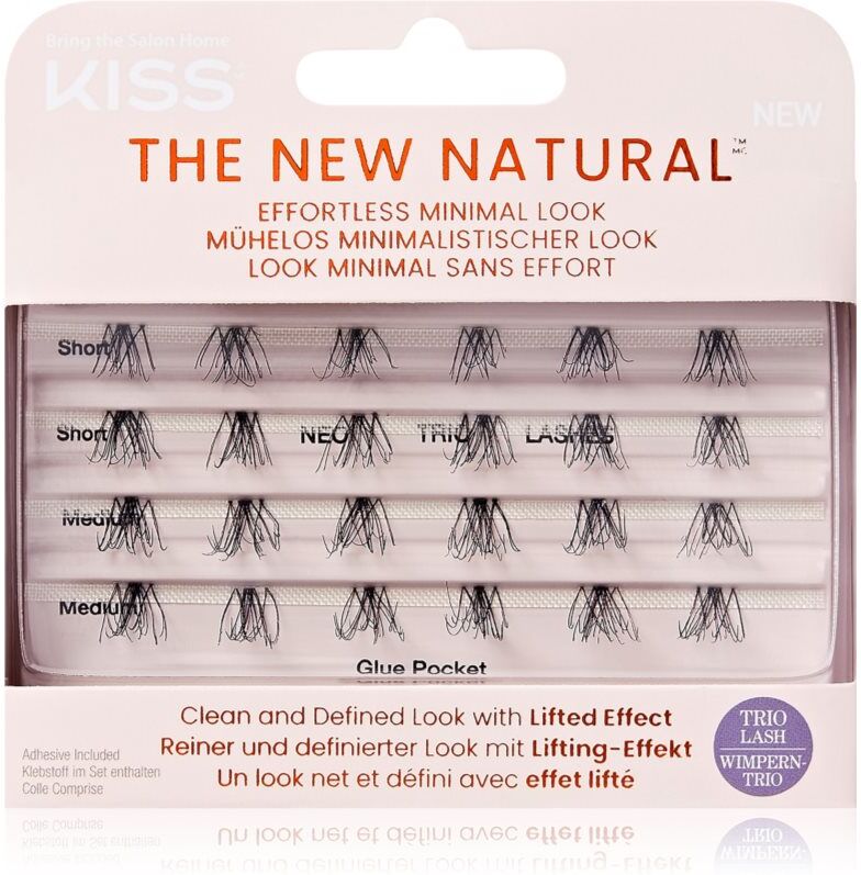 Kiss The New Natural Effortless Minimal Look knott-free individual cluster lashes Trio 01 24 pc