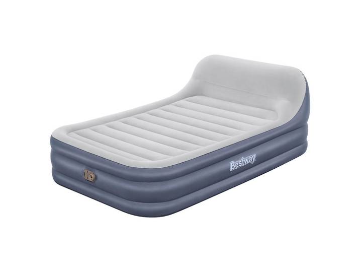 P & B Luftbett Sleekflow 67923, Hellgrau, Dunkelblau, Kunststoff, 152x84x226 cm, RoHS, SGS-geprüft, integrierte elektrische Pumpe, beflockte Schlafseite, Schlafzimmer, Betten, Gästebetten, Luftbetten