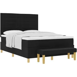 vidaXL, Boxspringbett, Inlunville (Linien-Design) (140 x 200 cm)