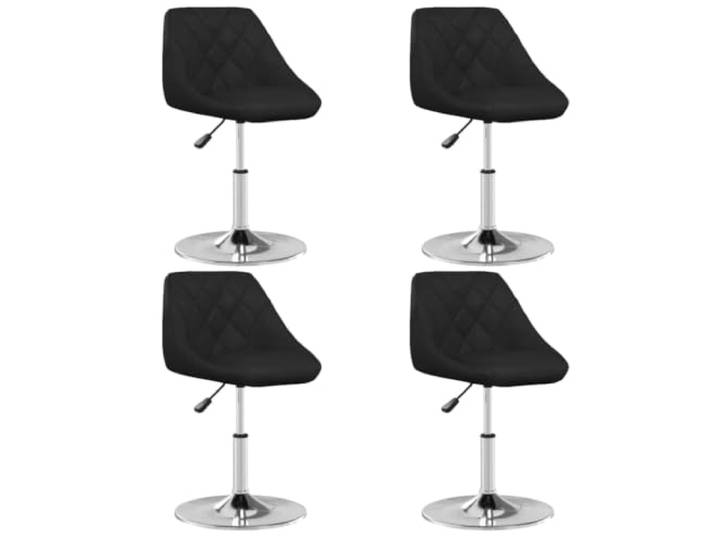 Coespram 4er Set Esszimmerstühle Höhenverstellbar Kunstleder Schwarz Flexibler Drehstuhl mit stufenloser Gasdruckfeder und stabiler Verchromung für Küche, Bar, Bistro oder Essbereich.