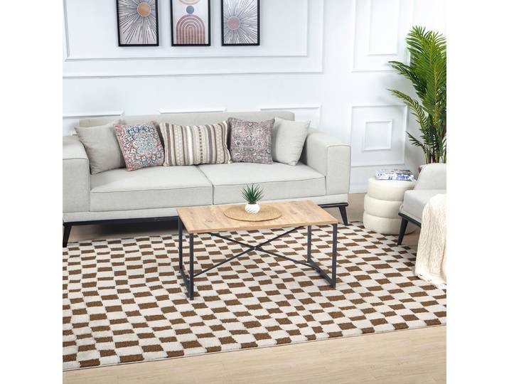 Teppich LIVABLISS GIJON , braun (terrakotta), B:160cm H:14mm L:213cm, Polyester, Teppiche, Teppich