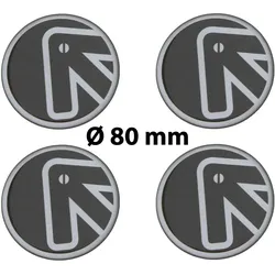 4 x Ø 80 mm Polymere Aufkleber / Pfeil / Nabenkappen, Felgendeckel
