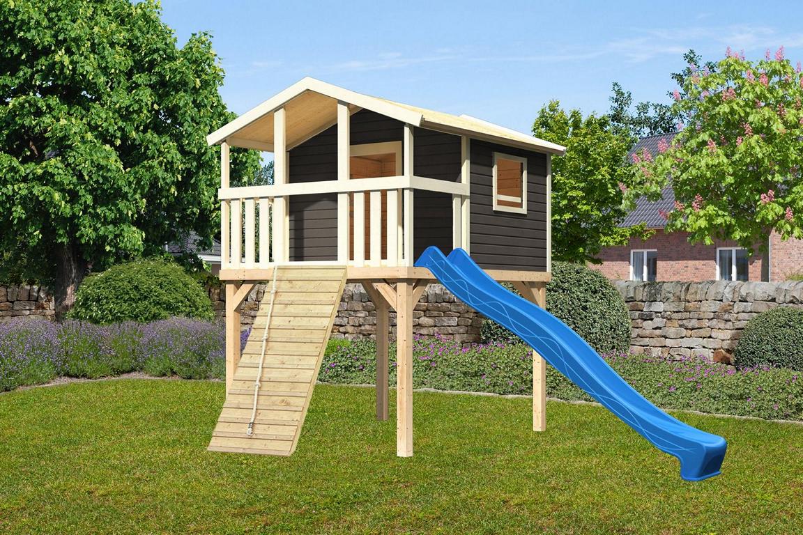 KARIBUHOLZT Akubi Benjamin Rutsche blau Holzrampe terra 16905486