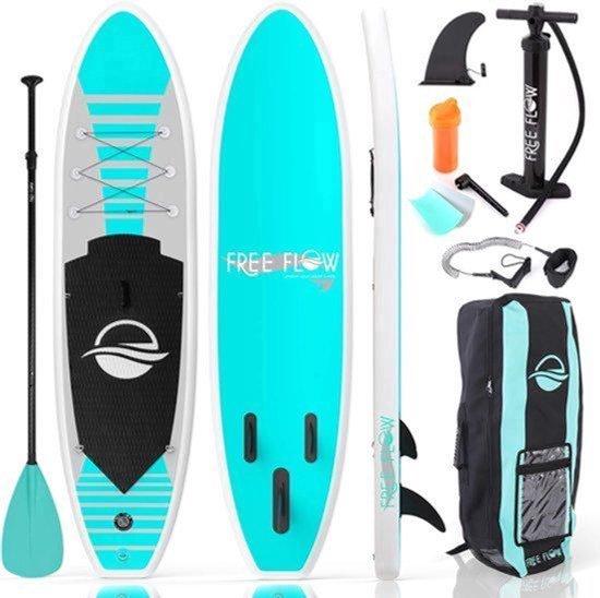 Aufblasbares SUP-Board, 320 cm lang - Türkis - 6 Zoll Dicke - PVC-Material - Anfänger-Paddelbrett