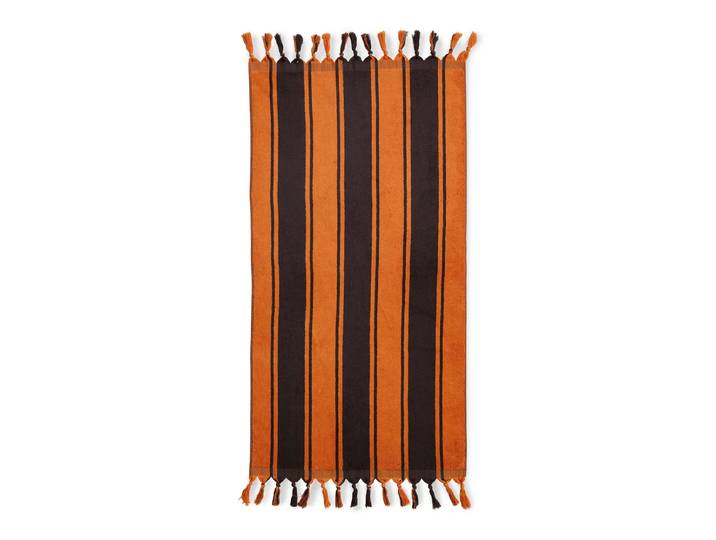 HKliving - 1965 Badetuch, 70 x 140 cm, orange / braun