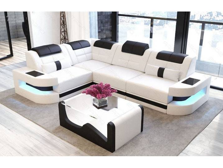 Ecksofa Como L-Form in Leder
