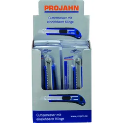 PROJAHN Display mit 12x Cuttermesser mit 18mm einziehbarer Klinge