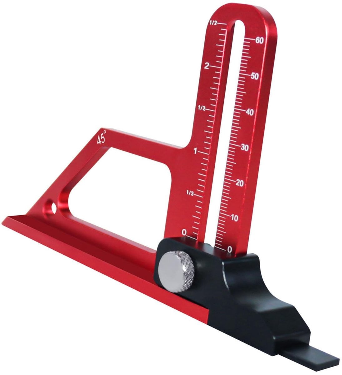 Dailygoods Hoogtemeter Aluminium Verstelbare Dieptemeter Zilver Rood