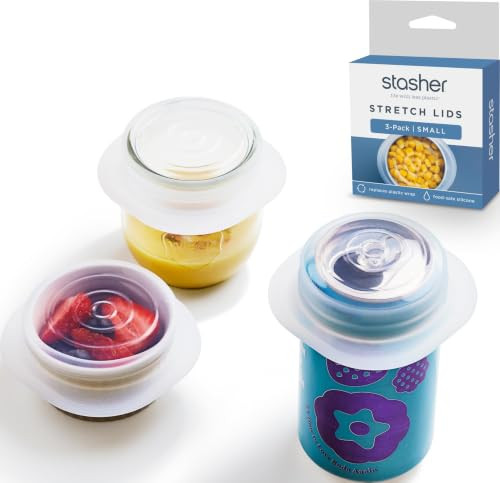 Stasher Premium herbruikbare siliconen stretch deksels 3-pack - klein, helder, luchtdicht en BPA-vrij