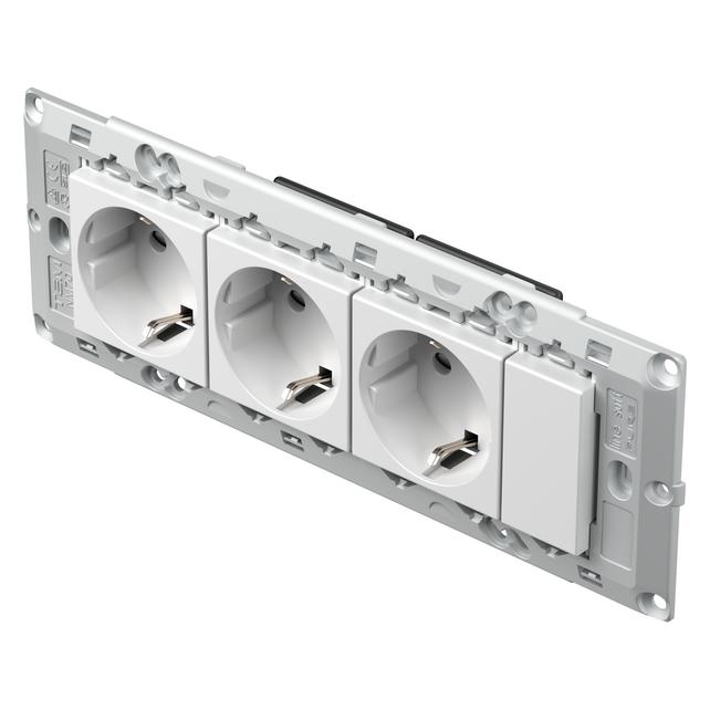 Magni TEM Serie Modul Sets SOCKETS SET 3x Schutzkontakt 2PE 16A (CM11PW-U)