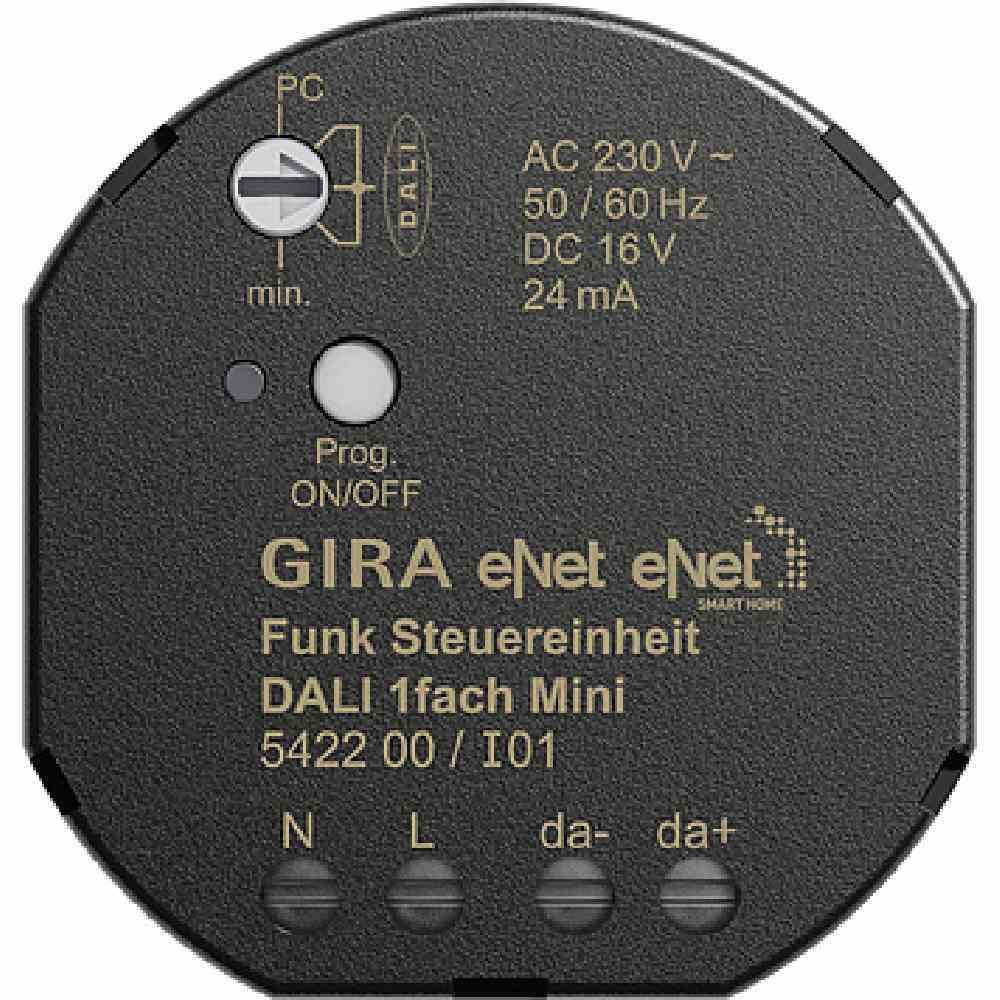 Gira eNet draadloze bedieningsunit DALI 1-kanaals mini-uitvoering 542200