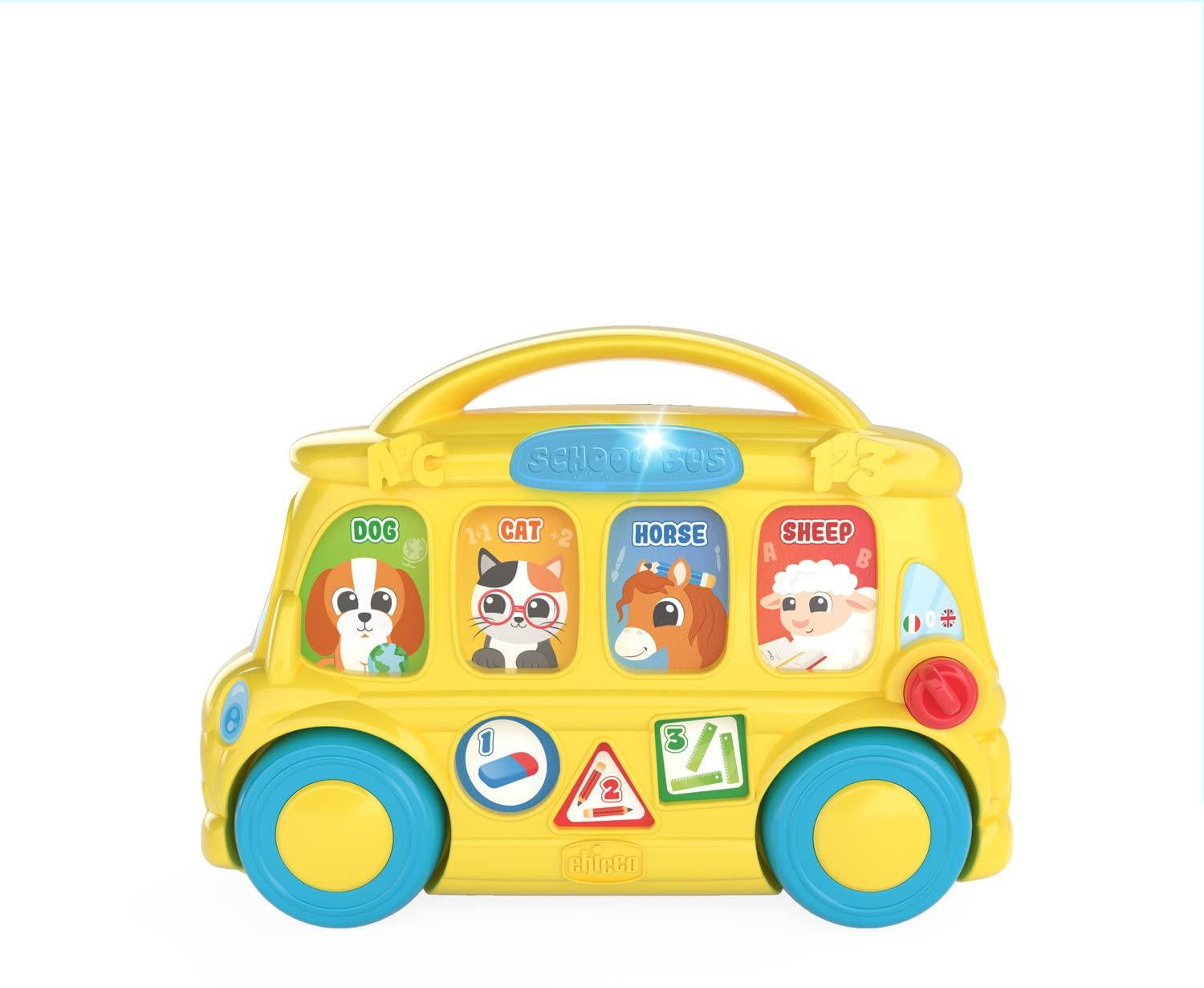 Chicco Schoolbus tweetalig speelgoed met 7 interactieve knoppen