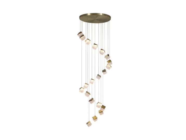 Multi-Drop Design LED Pendellampe Cuboid Gold, Transparent Searchlight